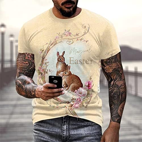 2023 Нови мажи лето Велигденска мода лежерна 3Д дигитално печатење маица Fun2fun блуза
