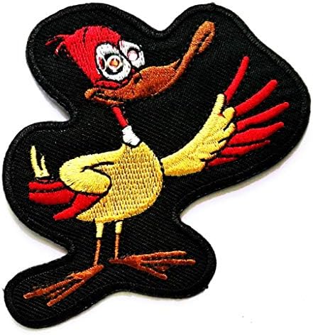 PP Patch Rooter Cockerel Cock Cock Chicken Bird Bird Writed Applique Iron-On Cartoon Kartoon Patch идеално за украсување на облеката фармерки
