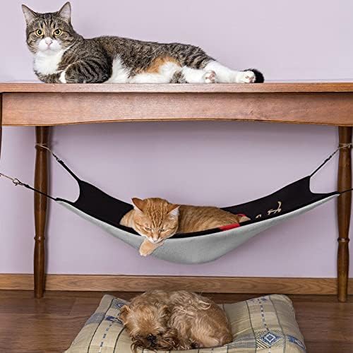 Пет Хамак Високи Потпетици Мачка Спиење Кревет Со Прилагодливи Ремени И Метални Куки