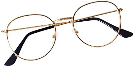 Јоксиго Унисекс Очила За Читање Мажи Жени Ретро Гроздобер Метална Рамка Јасна Леќа+ Ремен За Очила