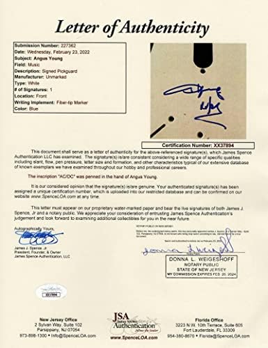 Ангус Јанг потпишана автограм со целосна големина обичај 1/1 Fender Electric Guitar HH со Jamesејмс Спенс ЈСА Писмо за автентичност