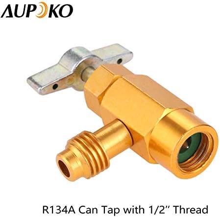 Aupoko R134A диспензерот вентил AC Отворач на шише за ладење, R134A може да допре со 1/2 ’’ машка и 1/2 ’женска нишка, се вклопува за автомобилски