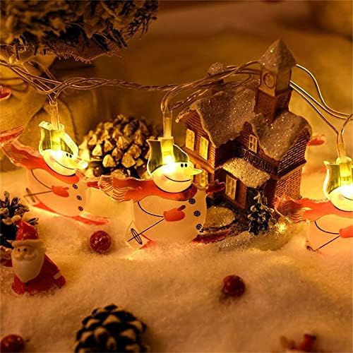 HHMEI 10ft 20 LED 3D String Lights за новогодишна елка Божиќ Божиќна декорација дневна соба декорација Снежен човек Дедо Мраз Клаус Декор