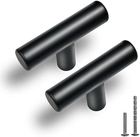 Regarsun 6 пакувања на кабинетите копчиња мат црни црни 2 инчи кујнски кабинети копчиња за фиоки на не'рѓосувачки челик копчиња