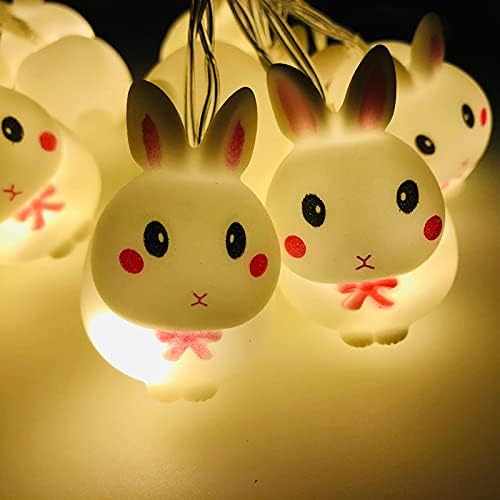 Bunny Bunny за декоративен Велигден 20 LED светла светла USB жица 10 ФЕЕТ полнење дома украс Останете осветлени божиќни светла жица