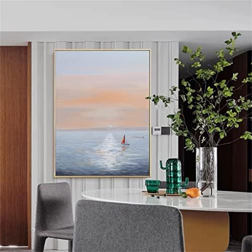 Liruxun рачно насликано апстрактно сино океан зајдисонце нафта на платно дневна соба декоративно сликарство рамка без рамка