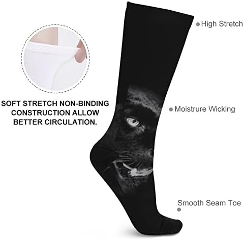 Црн Пантер портрет портрет бои-блок чорапи спортови високи чорапи чорапи за тинејџери возрасни