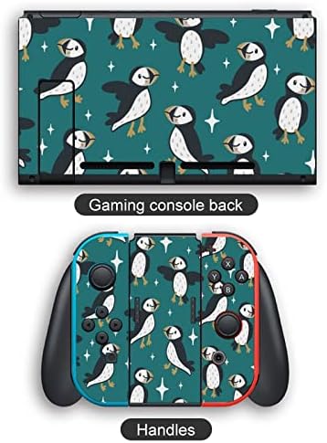 Пафини со налепници за декорации на starsвезди ја покриваат заштитната плоча на кожата за Nintendo Switch