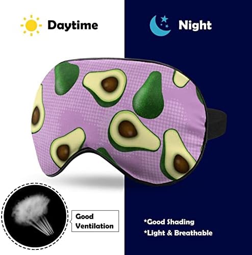 Авокадо шема Смешна спиење маска за очи мека занишана капаче со прилагодлива лента за ноќни очила за мажи за жени