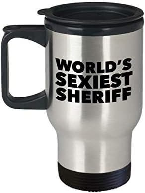 Секси најсексипилна шериф кригла во Холивуд и Твинс, за дипломирање, подароци за патувања од не'рѓосувачки челик изолирана кафе чаша