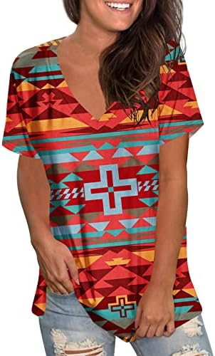 Женски vneck памук argyle paisley графички бренд средновековна ренесансна селанка маичка со блуза за блузи за дами L7