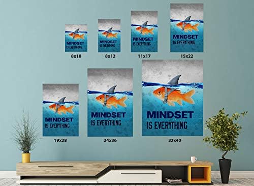Симпатична илустрација за риба Инспиративен постери за размислување е сè постери уметноста мотивациска уметност Нераспорен канцелариски декор