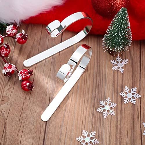 4 Пакувач на божиќни држачи за порибување со низок профил метална порибување кука Божиќни камини куки за лепливи куки за висечки