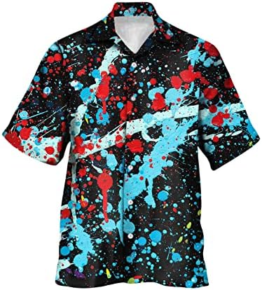 2023 година Нови мажи Обични кратки ракави пролетни летни летни врат 3Д печатени кошули модни врвни кошули со блузи