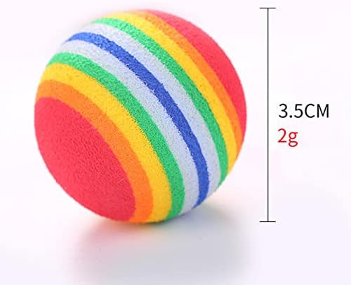 Petsola 10 парчиња шарени топки за играчки за мачки топка интерактивна инг 3,5 см за вежбање мали кучиња