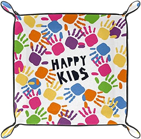 Шарени детски раце Ден на децата за горниот дел од работната маса - Плоча за складирање на кутии за клуч и паричник