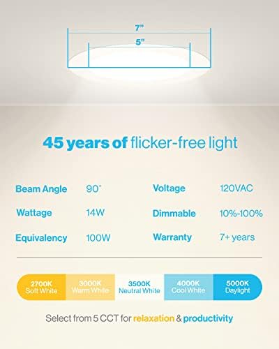 Sunco 12 Пакет 6 Инчен ТЕНОК LED Вдлабнати Тавански Светла, Избрани CCT 2700K/3000K/3500K/4000K/5000K, Затемнети 14W=100W, Мазна Облога, Cansless