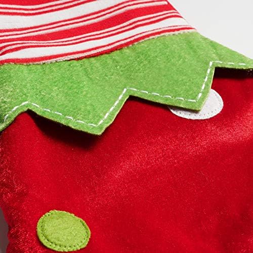 Tangjing 28 инчи Биг Елф Божиќно порибување со црвена зелена манжетна, бонбони шарени и пол -точки на сјајна ткаенина, џуџиња со тематски идеи