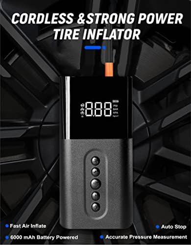 UseTify Tire Inflator Преносна воздушна пумпа за воздушен компресор за гуми за автомобили [Брз надувување 150psi] Лесен за употреба