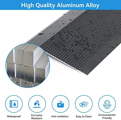 Лента за транзиција на подот - ленти за транзиција на алуминиум за врата, 35,4 инчи лепливи транзиции на подови, трим на вратата на вратата