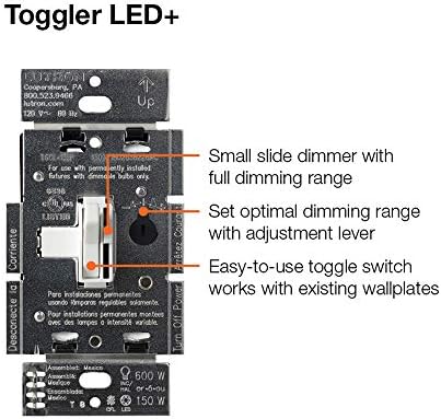 LUTRON Toggler LED + Затемнувач | За ЗАТЕМНЕТИ LED, Халогени И Блескаво Светилки | Еднополни или 3-Насочни | AYCL-253P-BR | Браун