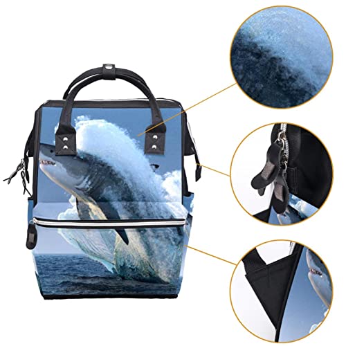 Шема на ајкула Торби За Торби За Пелени Мумија Ранец Со Голем Капацитет Торба За Пелени За Нега На Бебиња