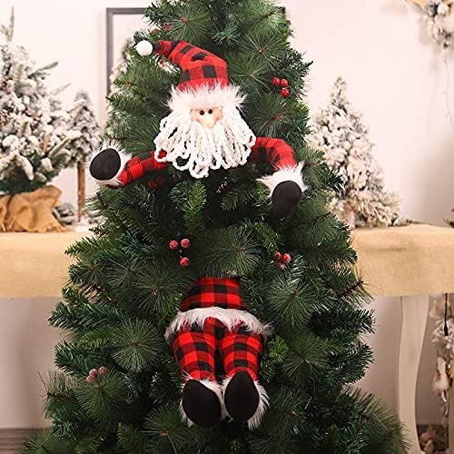 Божиќ Гушкање Дедо Мраз Дрво Топпер - Елка Топпер Санта Хугер Кристално Снегулка Украс