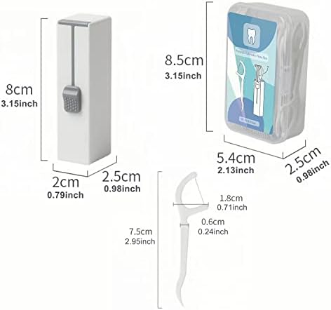 Zhenbucuo Floss Picks Dispenser, вкупно 110 брои стоматолошки flossers за возрасни, преносни диспензери за конец и рефил, повторно