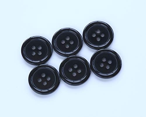 Гансија 13/16 инчи црна боја копчиња за шиење на копчето со рамен смола DIY занаетчиски пакет од 80 компјутери