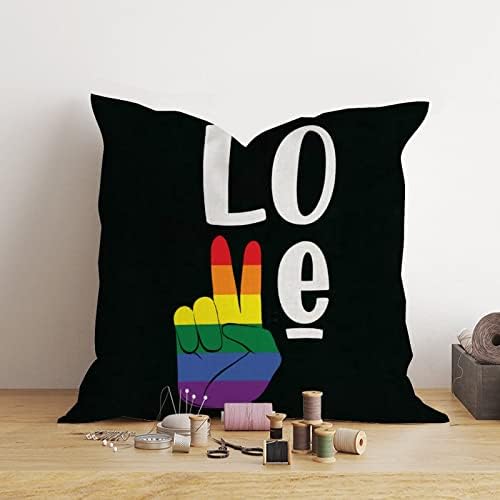 Loveубов геј ЛГБТ гордост фрли перница за покривање на перница за вineубените, ЛГБТК Виножито геј лезбејска гордост, прекривка на плоштад,