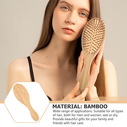 Исценети алатки за стилизирање на косата за масажер на скалпот Природни бамбус четки за коса анти-статички влакната масажа Скалп