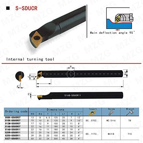 Maifix S08K-SDUCR07 CNC LATH Miching Cutter 8mm лента за внатрешни сопственици на алатки за вртење Досадни алатки