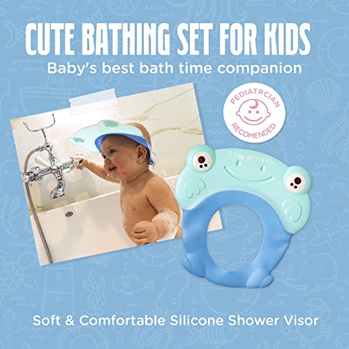 Орево дрво бебе - стакло за бебиња за бања, визир за бања за мали деца, прилагодлив стакло за туширање, повеќенаменски бебиња за бања со капа,