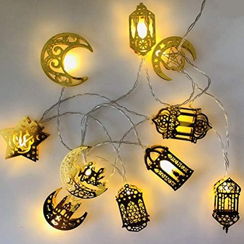 Гуангминг - 1 п.п. Еид Рамазан LED светлосна низа со 10 ламби Премиум LED светлосна жица со декоративен приврзок убав за градина за