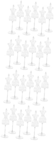Coheali 24 парчиња кукли за кукли мини облека решетката украсена додатоци тинејџерска девојка подароци минијатурен манекенски фустан форма човечко
