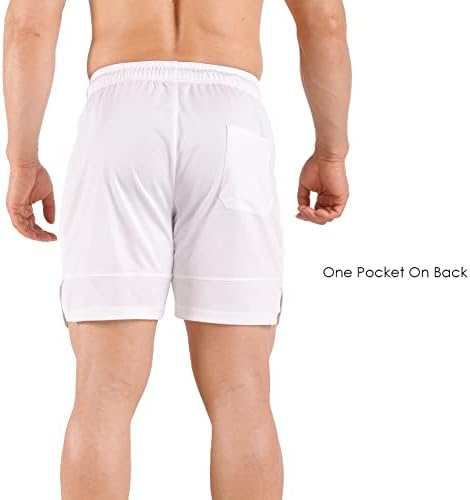 VPOS машки 5 “салата за вежбање со џебови со патенти, атлетски шорцеви со суво вклопување во машка мрежа за водење на боди -билдинг и тренинг