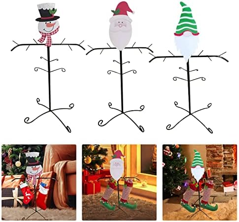 Со носител на Божиќни снежничар и закачалки за порибување, хонорарна гранка Изгледај декорација и виси сет за Божиќни украси