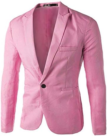 Wenkomg1 Business Blazer For Men Slim Fit Coyting One Count Count цврста боја јакна со долги ракави палто за свадбена облека