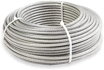 1метар Нерѓосувачки Челик жица јаже 6мм 8мм 10мм 12мм Јасен Кабел Пвц Пластика Обложени 7х19