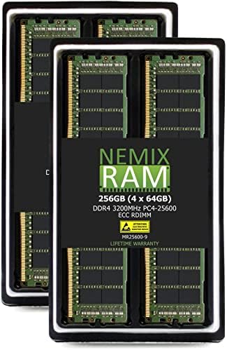 НЕМИКС RAM МЕМОРИЈА 384GB DDR4-3200 PC4-25600 4RX4 ECC RDIMM Регистрирана Надградба На Меморијата На Серверот За Poweredge XR11 Rack Сервер