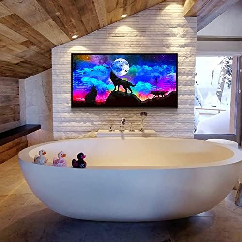 Рамка за платно волк пејзаж сликарство платно wallидна уметност за дневна соба бања wallид декор за спална соба кујна уметнички