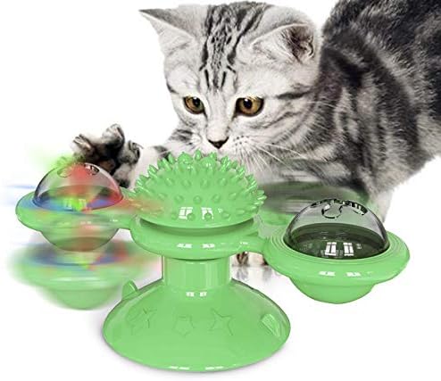 NC PET Supplies Turn Toys за ветерници за ветерници за теаза на мачка топка мачка обука за четкање заби зелена