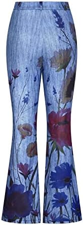 Pandersенски трендовски цветни права фармерки панталони Еластични високи половини лабави панталони за тексас y2k е-девојчиња улични