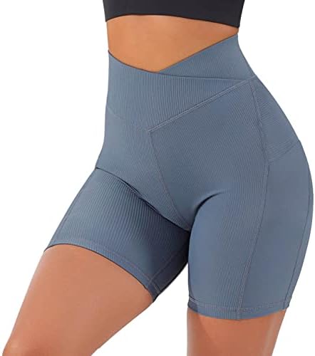 Јога шорцеви за жени обични тренингот v вкрстена половината панталони за јога панталони затегнување на задниот дел од затегнување