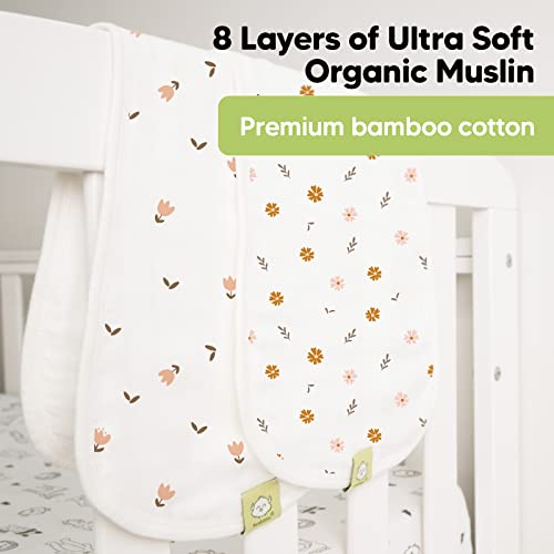 Keababies 5 -пакувања Муслин бебешки крпи - Органско бело бамбус памучна крпа од памук - парталави парчиња - неутрална облека за бурпу