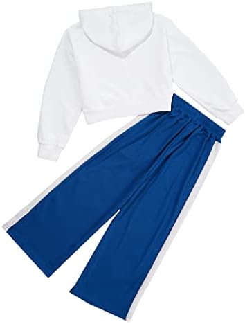 Haitryli Kids 2 парчиња спортски облеки со долги ракави со аспиратор со широки панталони за нозе за девојчиња за девојчиња