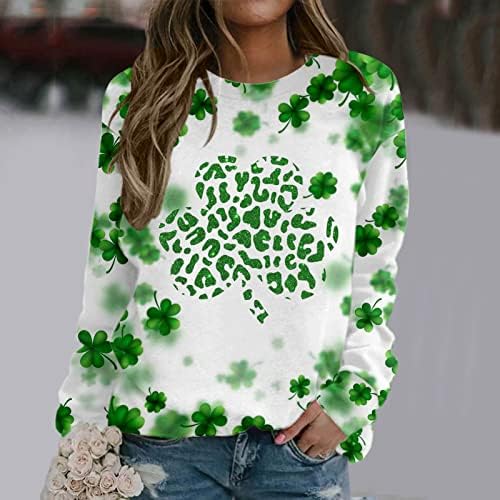 Зелени Кошули За Жени Шамрок Дуксери За Денот На Свети Патрик Лабави Секојдневни Модни Маици Врвни Пролетни Блузи
