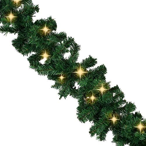 Божиќна Венец од 65,6 Стапки Со 300 ЛЕД Светло, Декор За Одмор Од Вештачки Борови Венци За Надворешна Или Внатрешна Вештачка Зелена Зелена