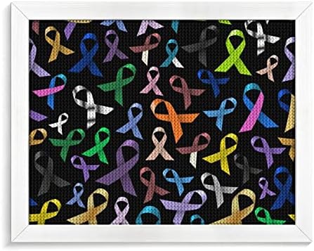 Рак на свесност во боја панделки со дијамантски комплети за сликање на слика 5D DIY целосна вежба Rhinestone Arts Wallид декор