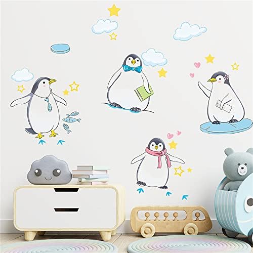 Супер симпатична пингвин wallидни решенија што може да се отстранливи налепници за pvидови за спална соба за детска соба детска соба градинка